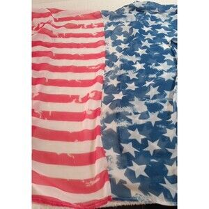 American Flag Sheer Shrug OSFM Short Sleeve Open Front 4th of July Memorial Day